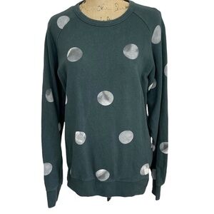 Pull & Bear Grey & White Moon Blue/Green Sweatshirt